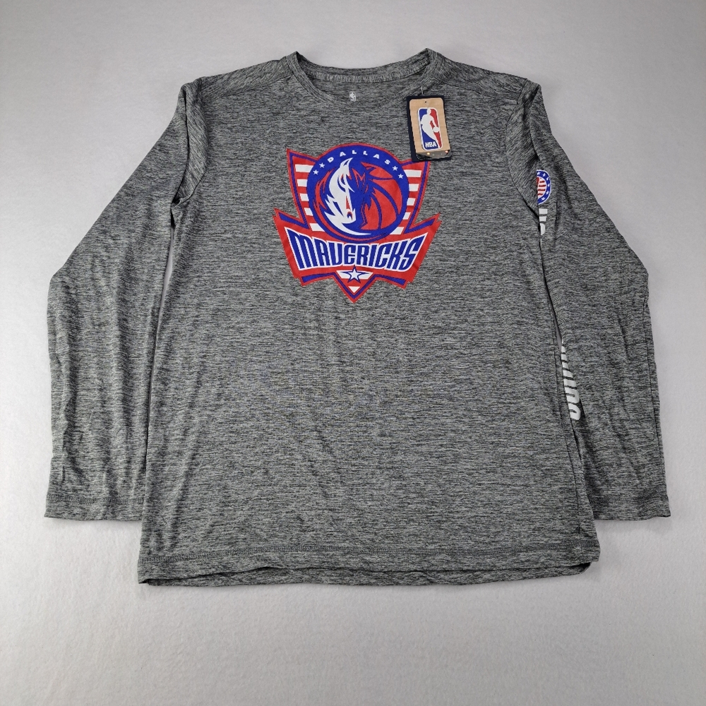 Fanatics Dallas Mavericks Long Sleeve Shirt Mens Medium Heather Gray Basketball